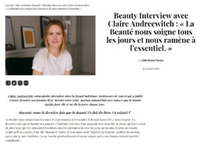 interview Claire Andreewitch beautytherapyabsolution.com
